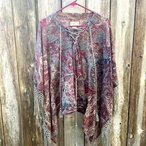 Denim & Supply Ralph Lauren gothic floral boho piano tunic blouse nwt Vtg